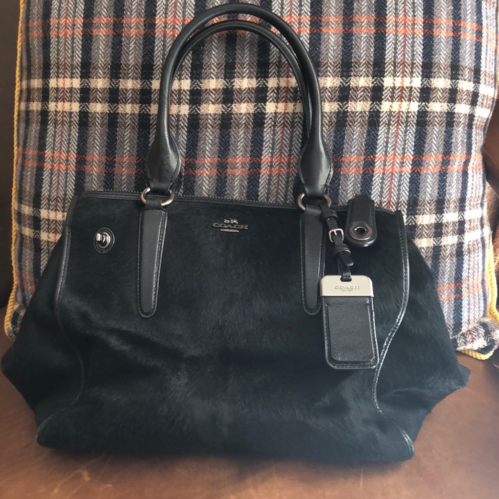 Coach Crosby Carryall calf hair satchel